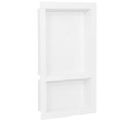 vidaXL Nicchia da Doccia con 2 Scomparti Bianco Lucido 41x69x9 cm