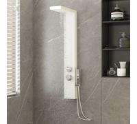 vidaXL Pannello doccia in alluminio bianco