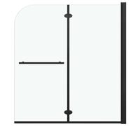 vidaXL Box Doccia Pieghevole a Libro 2 Pannelli Doccia Richiudibile Salvaspazio Prodotti per Il Bagno Recesso Doccia Tenda in ESG 120x140 cm Nero