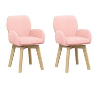 vidaXL Draai Eetstoelen 2 st Bouclé Roze 54 x 58 x 87 cm