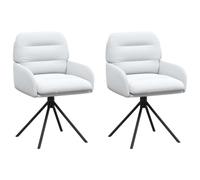 vidaXL Draai Eetstoelen 2 st Kunstleer Wit 59 x 59,5 x 90 cm