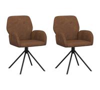 vidaXL Draai Eetstoelen 2 st Nep Suede Leer Bruin 54 x 55 x 86 cm
