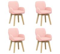 vidaXL Sedie da pranzo girevoli 4 pz Bouclé Rosa 54 x 58 x 87 cm