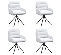 Sedie da pranzo girevoli 4 pcs Similpelle Bianco