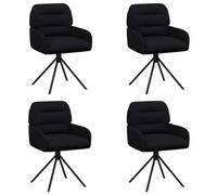 Sedie da pranzo girevoli 4 pcs Similpelle Nero
