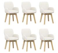 vidaXL Draai Eetstoelen 6 st Bou rèmekleurig 54 x 58 x 87 cm