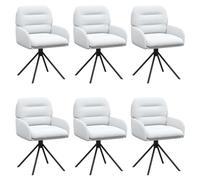 Sedie da pranzo girevoli 6 pcs Similpelle Bianco