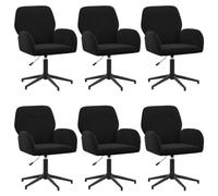 vidaXL Draaiende Bureaustoelen 6 st 54 x 55 x 90 cm Zwart fluweel