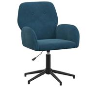 vidaXL Sedia da scrivania girevole 54 x 55 x 90 cm Blu Velluto (V), Sedia da scrivania girevole regolabile, comoda per casa, ufficio, con braccioli, perfetta per il tuo spazio