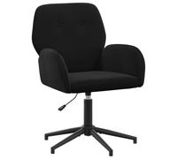 vidaXL Sedia da scrivania girevole 54 x 55 x 90 cm Nero Velluto (V), Sedia da scrivania girevole regolabile, comoda per casa, ufficio, con braccioli, perfetta per il tuo spazio