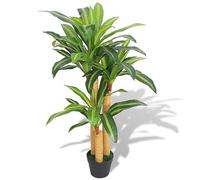 vidaXL Dracena Pianta Artificiale con Vaso 100 cm Verde