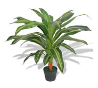 vidaXL Dracena Pianta Artificiale con Vaso 90 cm Verde