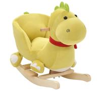 vidaXL Drago a Dondolo con Schienale in Peluche 60x32x53cm Verde Lime
