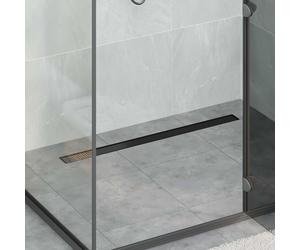 vidaXL Drenaggio doccia 2 in 1 Nero 100 cm Acciaio Inox 304