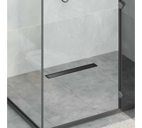 vidaXL Drenaggio doccia 2 in 1 Nero 50 cm Acciaio Inox 304