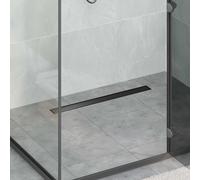vidaXL Drenaggio doccia 2 in 1 Nero 80 cm Acciaio Inox 304