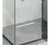 vidaXL Drenaggio doccia con design a striscia Argento 50 cm