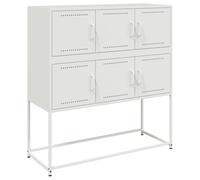 vidaXL Credenza Bianca 100,5x39x107 cm in Acciaio Laminato a Freddo, mobiletto, Mobile portaoggetti, portaoggetti, armadietto, Mobile di conservazione