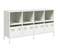 vidaXL Credenza Bianca 135x39x73,5 cm in Acciaio Laminato a Freddo, credenza da Cucina, Mobile da Salotto, Mobile da Cucina, Mobile da Soggiorno