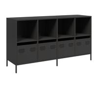 vidaXL Credenza Nera 135x39x73,5 cm in Acciaio Laminato a Freddo