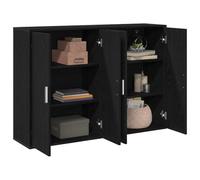 vidaXL Credenza 2 pz Rovere Nero 60 x 31 x 84 cm Legno ingegnerizzato