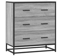 vidaXL Credenza Grigio Sonoma 68x35x76 cm in Truciolato e Metallo, armadietto, Armadio da Cucina, Armadio da Soggiorno, Buffet, Armadio da corridoio