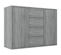 vidaXL Credenza in legno multistrato Grigio Sonoma 88x30x65 cm