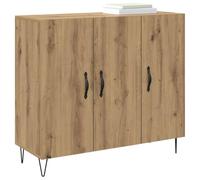 vidaXL Credenza Rovere artigianale 90 x 32,5 x 80 cm Legno multistrato, Mobile laterale rettangolare moderno, armadio alla moda, unità pratica per la sala da pranzo, decorazione minimalista