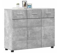 vidaXL Credenza con porta FLORIN Grigio cemento 88,5 x 30,5 x 73 cm, Mobile in legno rettangolare, stile moderno, grande spazio per casa, ufficio, adatto a qualsiasi ambiente