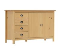 vidaXL Credenza Hill Madia Mobile Armadietto Armadio Mobiletto Alto Portaoggetti Cassa Cassapanca Marrone Ambra 130x40x80 cm in Legno di Pino