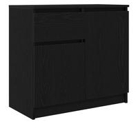vidaXL Credenza con Cassetto Rovere Nero 71x35x65 cm Legno Multistrato, Mobile Contenitore, Mobile credenza, Armadio corridoio, Mobile Buffet