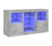 vidaXL Credenza con Luci LED Grigio Cemento 123x37x67 cm, credenza con luci LED, credenza con Ante, Mobile da Soggiorno, credenza con LED