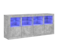 vidaXL Credenza con Luci LED Grigio Cemento 163x37x67 cm, credenza con luci LED, credenza con Ante, Mobile da Soggiorno, credenza con LED