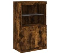 vidaXL Credenza Rovere Fumo con luci LED 60,5x37x100 cm