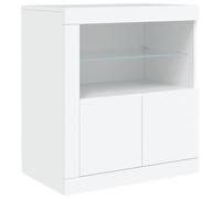 vidaXL Credenza con luci LED Bianca 60,5 x 37 x 67 cm