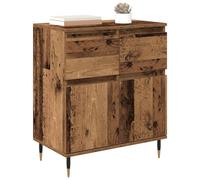 vidaXL Credenza con cassetto Legno vecchio 60 x 35 x 70 cm, Mobile per soggiorno, sideboard rettangolare, design moderno, gambe in ferro, cassetti ampi, unità pratica e stilosa