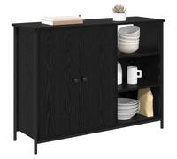 vidaXL Credenza Rovere Nero 100 x 33 x 75 cm Legno Multistrato, Credenza Moderna, Design Rettangolare, Soluzione di stoccaggio, Elegante per Sala da Pranzo, Versatile in Cucina