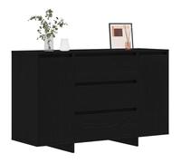 vidaXL Credenza per mobili in legno di rovere nero, 120 x 41 x 75 cm