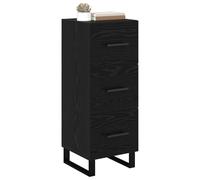 vidaXL Credenza con cassetto Rovere Nero 34,5 x 34 x 90 cm, Ampio Spazio, Mobile Laterale Rettangolare, Arredamento Rustico, Robusto, per organizzare Il Soggiorno