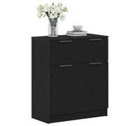 vidaXL Credenza Nera in Rovere 60x30x70 cm Legno Ingegnerizzato