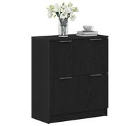 vidaXL Credenza moderna in rovere nero con ampio spazio di archiviazione e design elegante | legno lavorato per uso interno forma rettangolare accesso facile porte a cerniera mobili da pranzo