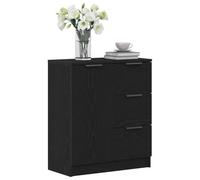 vidaXL Sideboard Nero in Rovere 60x30x70 cm Realizzato in Legno Ingegnerizzato