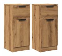 vidaXL Credenze 2 pz Rovere Artigianale 30x30x70 cm Legno Multistrato, credenza in Legno, armadietto Laterale, Madia, armadietto in Legno, armadietto