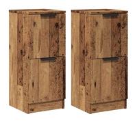 vidaXL Credenze 2 pz Legno Antico 30x30x70 cm in Legno Multistrato