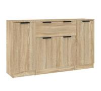 vidaXL Credenze 3 pezzi in legno Sonoma-quercia