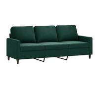 Divano a 3 posti verde scuro 180 cm in velluto