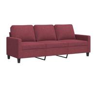 vidaXL Divano a 3 Posti Rosso Vino 180 cm in Tessuto