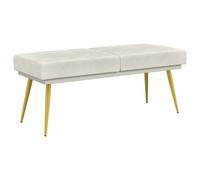 vidaXL Dubbel Laagige Bank Crèmekleurig 120 x 45 x 46 cm fluweel