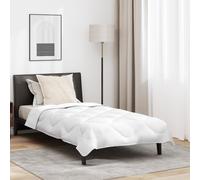 vidaXL Set di Coperta Trapuntata Tradizionale in Microfibra Bianca 135 x 200 cm con Design a Cucitura a Scatola. È Traspirante, Lavabile in Lavatrice e Include 1 Coperta Estiva e Un Cuscino Leggero