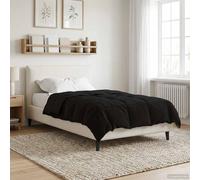 vidaXL Duvet Invernale Trapuntato Nero 140 x 220 cm Microfibra